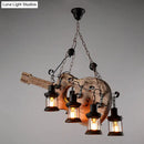GobekUsa Art Deco Industrial Guitar Pendant Light with Light Wood and Black Metal Finish