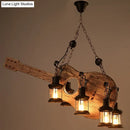 GobekUsa Art Deco Industrial Guitar Pendant Light with Light Wood and Black Metal Finish