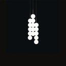 GobekUsa Art Deco LED Glass Pingpong Pendant Light in Gold Chrome Black.