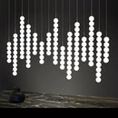 GobekUsa Art Deco LED Glass Pingpong Pendant Light in Gold Chrome Black.