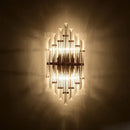 GobekUsa Art Deco LED Stainless Steel Crystal Wall Sconce, Bedroom Corridor Golden Black Wall Light