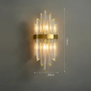 GobekUsa Art Deco LED Stainless Steel Crystal Wall Sconce, Bedroom Corridor Golden Black Wall Light