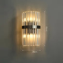 GobekUsa Art Deco LED Stainless Steel Crystal Wall Sconce, Bedroom Corridor Golden Black Wall Light