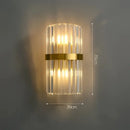 GobekUsa Art Deco LED Stainless Steel Crystal Wall Sconce, Bedroom Corridor Golden Black Wall Light