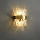 GobekUsa Art Deco LED Stainless Steel Crystal Wall Sconce, Bedroom Corridor Golden Black Wall Light