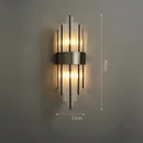 GobekUsa Art Deco LED Stainless Steel Crystal Wall Sconce, Bedroom Corridor Golden Black Wall Light