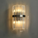 GobekUsa Art Deco LED Stainless Steel Crystal Wall Sconce, Bedroom Corridor Golden Black Wall Light