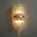 GobekUsa Art Deco LED Stainless Steel Crystal Wall Sconce, Bedroom Corridor Golden Black Wall Light