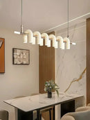 GobekUsa Art Deco White Acrylic Chandeliers: Elegant Indoor Living Room Lamps