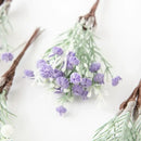 Lavender & white artificial gypsophila plants garden flower set by Decorbites