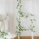 Artificial hanging christmas garland green silk leaves living room decor by Decorbites