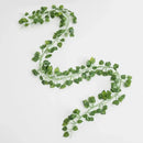 Artificial hanging christmas garland green silk leaves living room decor by Decorbites