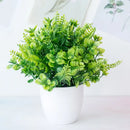 Modern set of nine artificial mini plant bonsai – living room decor by Decorbites
