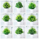 Modern set of nine artificial mini plant bonsai – living room decor by Decorbites
