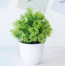 Modern set of nine artificial mini plant bonsai – living room decor by Decorbites