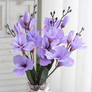 Purple & white artificial orchid magnolia bouquet living room decor by Decorbites