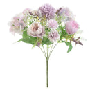 Pink & lavender artificial peony flower bouquet living room decor by Decorbites