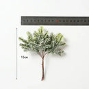 Frosted gold silver & green artificial pine needles living room decor by Decorbites