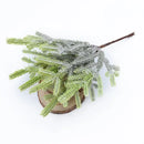 Frosted light green & gray artificial pine plants living room decor by Decorbites