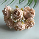 Pink & deep red artificial roses bridal bouquet wedding decor by Decorbites