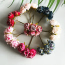 Pink & deep red artificial roses bridal bouquet wedding decor by Decorbites