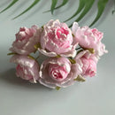 Pink & deep red artificial roses bridal bouquet wedding decor by Decorbites