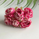 Pink & deep red artificial roses bridal bouquet wedding decor by Decorbites