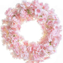 Pink artificial sakura flowers vine garden decor by Decorbites