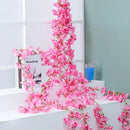 Pink artificial sakura flowers vine garden and wedding decor by Decorbites
