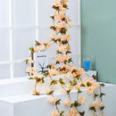 Pink artificial sakura flowers vine garden and wedding decor by Decorbites