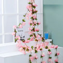 Pink artificial sakura flowers vine garden and wedding decor by Decorbites