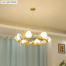 GobekUsa Artistic 3-Light Beige Nest and Egg Island Pendant with Cream Glass Shade
