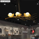 GobekUsa Artistic Aluminum Wire Nest Island Lamp with Wood Egg and Bird: A Unique Suspension for Dining Room