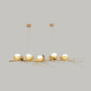 GobekUsa Artistic Aluminum Wire Nest Island Lamp with Wood Egg and Bird: A Unique Suspension for Dining Room