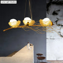 GobekUsa Artistic Aluminum Wire Nest Island Lamp with Wood Egg and Bird: A Unique Suspension for Dining Room
