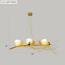 GobekUsa Artistic Aluminum Wire Nest Island Lamp with Wood Egg and Bird: A Unique Suspension for Dining Room