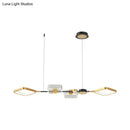 GobekUsa Artistic Metal LED Ceiling Pendant Light for Dining Room - Gold Ring Island Fixture