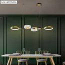 GobekUsa Artistic Metal LED Ceiling Pendant Light for Dining Room - Gold Ring Island Fixture