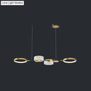 GobekUsa Artistic Metal LED Ceiling Pendant Light for Dining Room - Gold Ring Island Fixture