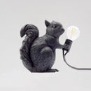 GobekUsa Artistic Squirrel Night Table Lamp - Resin Single-Bulb Children's Bedside Light