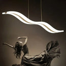 GobekUsa Artistic Wave Island Pendant Light - White LED Acrylic for Restaurants