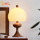 GobekUsa Ash Wood Bubble Glass LED Table Lamp - Medieval Designer Hanging Light