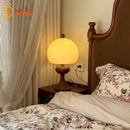 GobekUsa Ash Wood Bubble Glass LED Table Lamp - Medieval Designer Hanging Light