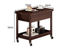 GobekUsa Ash Wood Cart Coffee Table with Folding Desktop Storage