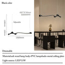 GobekUsa Ash Wood LED Pendant Lights: Dimmable, RC/APP Controlled for Indoor Decor.