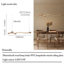 GobekUsa Ash Wood LED Pendant Lights: Dimmable, RC/APP Controlled for Indoor Decor.