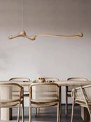GobekUsa Ash Wood LED Pendant Lights: Dimmable, RC/APP Controlled for Indoor Decor.