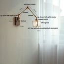 GobekUsa Ash Wood LED Swing Arm Wall Light with Pull Chain Switch & Blue Glass