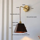 GobekUsa Ash Wood LED Wall Lamp with Pull Chain Switch for Home Decor