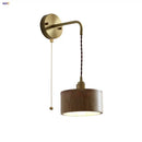 GobekUsa Ash Wood LED Wall Lamp with Pull Chain Switch for Home Decor